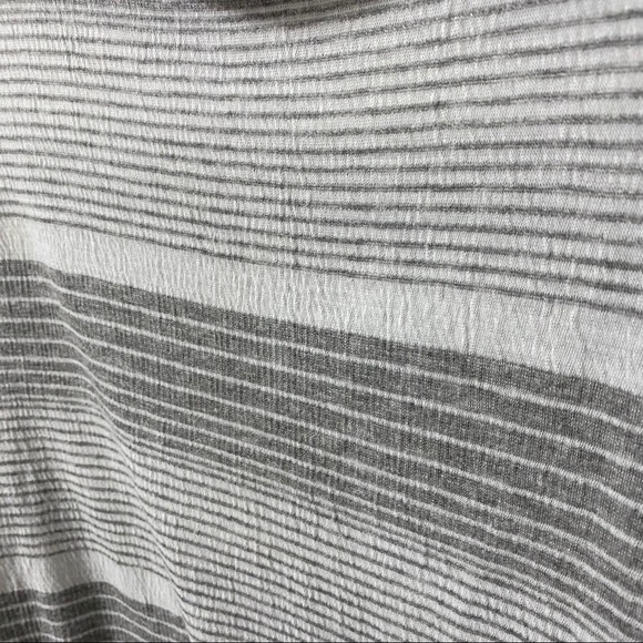 Hopely Long Sleeve Cold Shoulder Striped Grey Top - Picture 6 of 7